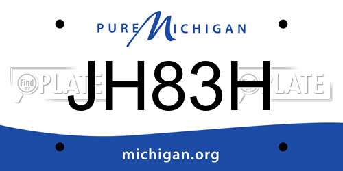 JH83H Michigan License Plate