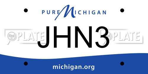 JHN3 Michigan License Plate