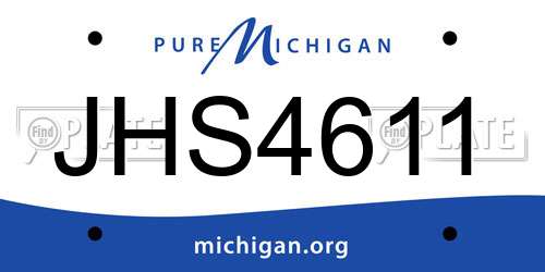 JHS4611 Michigan License Plate