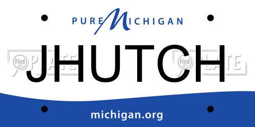 JHUTCH Michigan License Plate