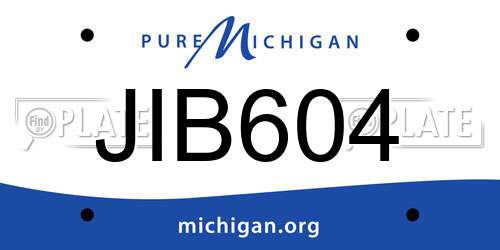 JIB604 Michigan License Plate