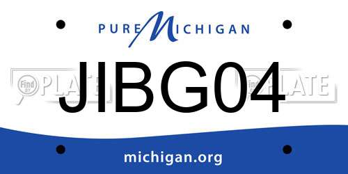 JIBG04 Michigan License Plate