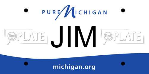 JIM Michigan License Plate