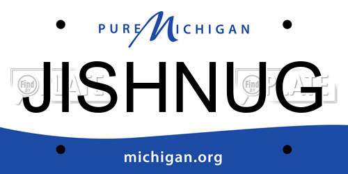 JISHNUG Michigan License Plate