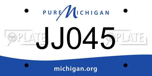 JJ045 Michigan License Plate