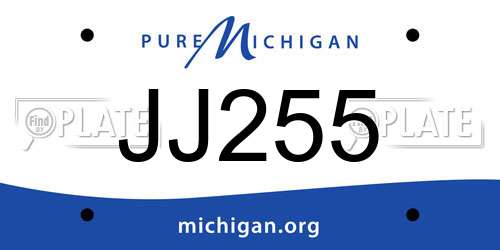 JJ255 Michigan License Plate