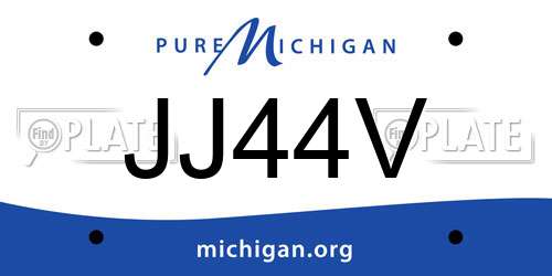 JJ44V Michigan License Plate