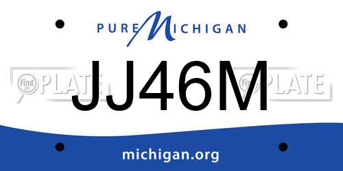 JJ46M Michigan License Plate