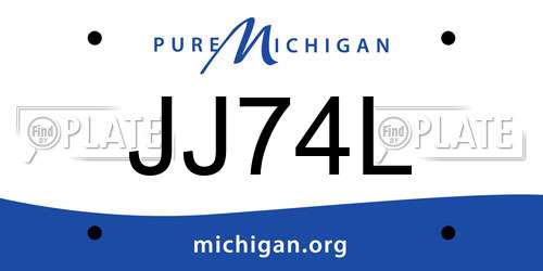 JJ74L Michigan License Plate