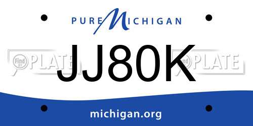 JJ80K Michigan License Plate