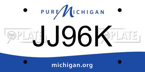 JJ96K Michigan License Plate