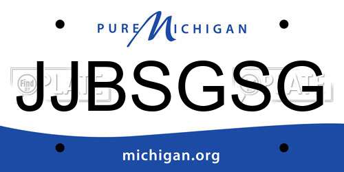 JJBSGSG Michigan License Plate