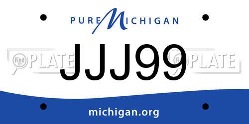 JJJ99 Michigan License Plate