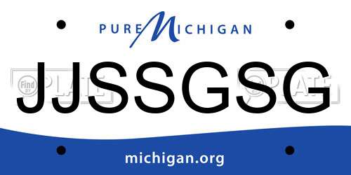 JJSSGSG Michigan License Plate
