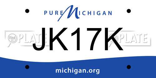 JK17K Michigan License Plate