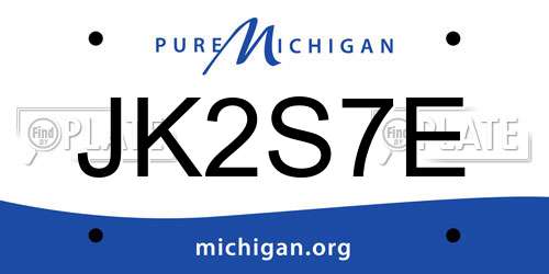 JK2S7E Michigan License Plate