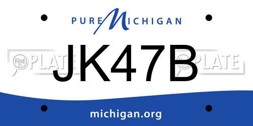 JK47B Michigan License Plate