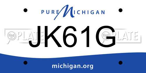 JK61G Michigan License Plate