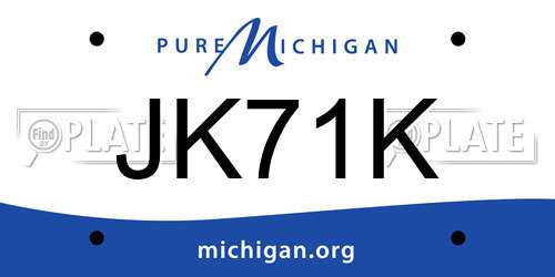 JK71K Michigan License Plate