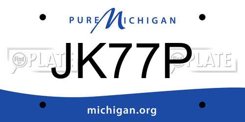 JK77P Michigan License Plate