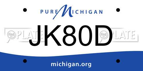 JK80D Michigan License Plate
