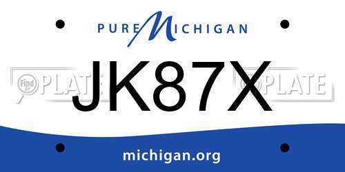 JK87X Michigan License Plate
