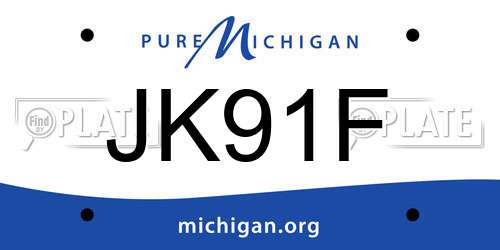 JK91F Michigan License Plate