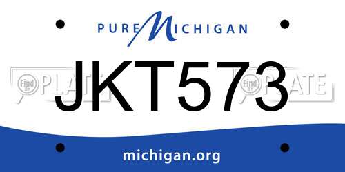 JKT573 Michigan License Plate