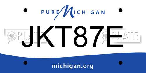 JKT87E Michigan License Plate