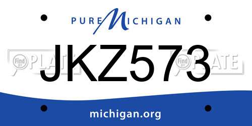 JKZ573 Michigan License Plate