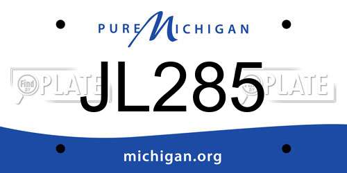 JL285 Michigan License Plate