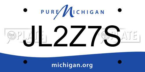 JL2Z7S Michigan License Plate