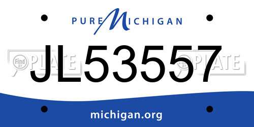 JL53557 Michigan License Plate