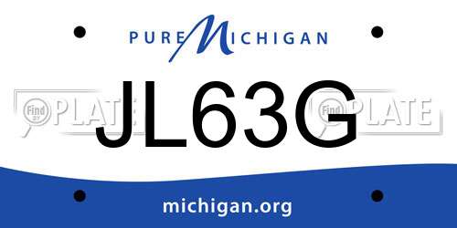 JL63G Michigan License Plate
