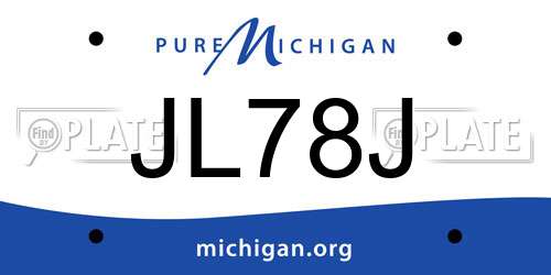 JL78J Michigan License Plate
