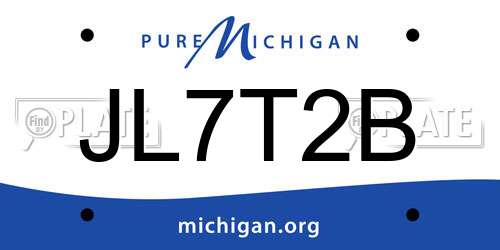 JL7T2B Michigan License Plate