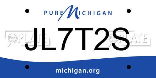 JL7T2S Michigan License Plate