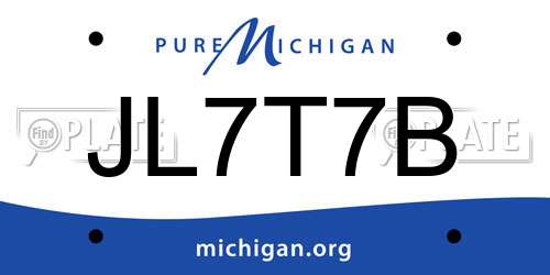 JL7T7B Michigan License Plate