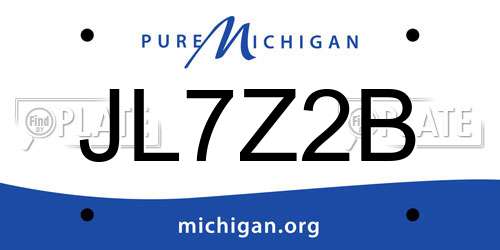 JL7Z2B Michigan License Plate