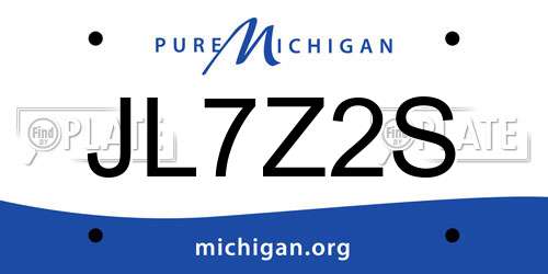 JL7Z2S Michigan License Plate