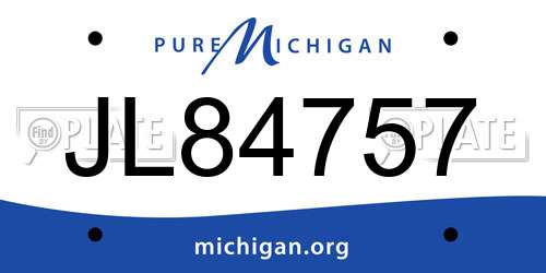JL84757 Michigan License Plate