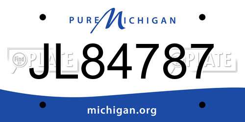 JL84787 Michigan License Plate