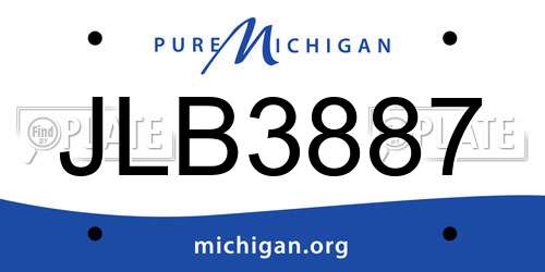 JLB3887 Michigan License Plate