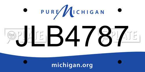 JLB4787 Michigan License Plate
