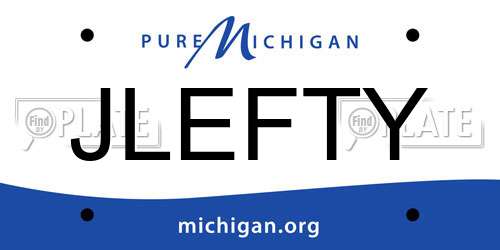 JLEFTY Michigan License Plate