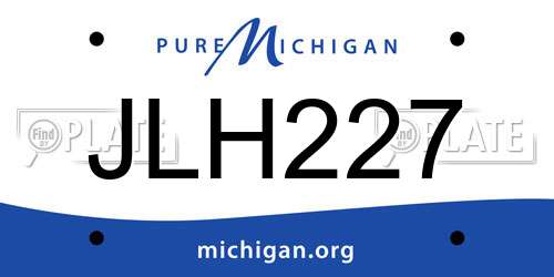 JLH227 Michigan License Plate