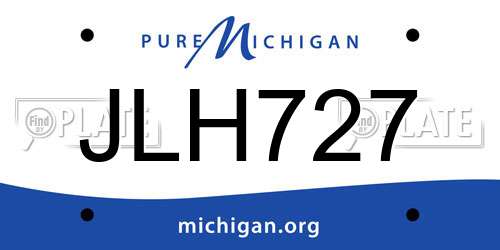 JLH727 Michigan License Plate