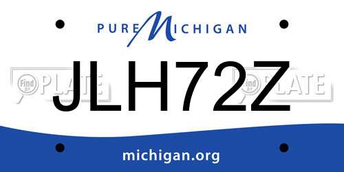 JLH72Z Michigan License Plate
