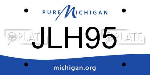 JLH95 Michigan License Plate