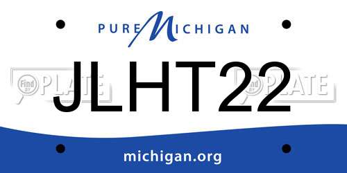 JLHT22 Michigan License Plate